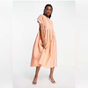 Asos Embroidered Midi Dress - Size 2